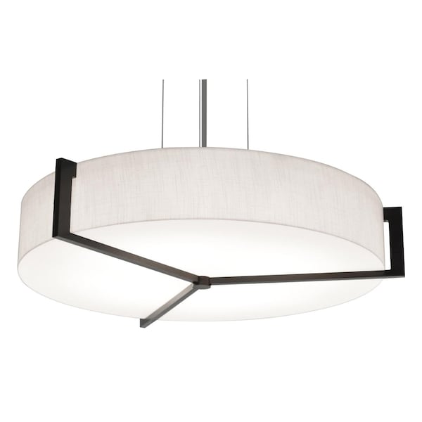 Apex 21" LED Pendant - Espresso Finish - Linen White Shade